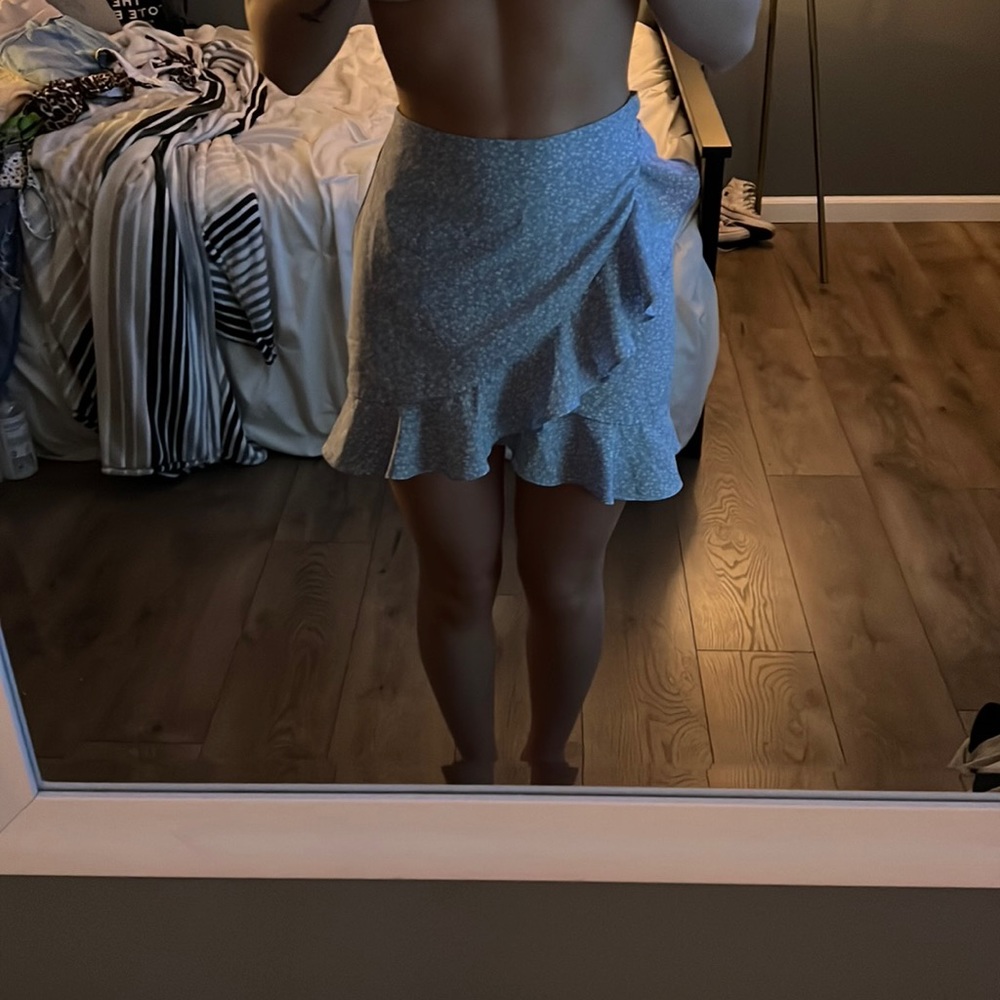 shein blue skirt